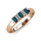 3 - Melina 1.71 ctw Emerald Shape London Blue Topaz and Lab Grown Diamonds (5x3 mm) Five Stone Wedding Band 