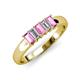 3 - Melina 1.50 ctw Emerald Shape Pink Sapphire and Lab Grown Diamonds (5x3 mm) Five Stone Wedding Band 