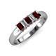 3 - Melina 1.80 ctw Emerald Shape Red Garnet and Lab Grown Diamonds (5x3 mm) Five Stone Wedding Band 