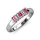 3 - Melina 1.65 ctw Emerald Shape Pink Tourmaline and Lab Grown Diamonds (5x3 mm) Five Stone Wedding Band 