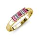 3 - Melina 1.65 ctw Emerald Shape Pink Tourmaline and Lab Grown Diamonds (5x3 mm) Five Stone Wedding Band 