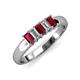 3 - Melina 1.50 ctw Emerald Shape Ruby and Lab Grown Diamonds (5x3 mm) Five Stone Wedding Band 