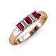 3 - Melina 1.50 ctw Emerald Shape Ruby and Lab Grown Diamonds (5x3 mm) Five Stone Wedding Band 