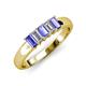 3 - Melina 1.41 ctw Emerald Shape Tanzanite and Lab Grown Diamonds (5x3 mm) Five Stone Wedding Band 