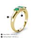 4 - Melina 1.35 ctw Emerald Shape Emerald and Lab Grown Diamonds (5x3 mm) Five Stone Wedding Band 
