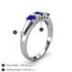 4 - Melina 1.50 ctw Emerald Shape Blue Sapphire and Lab Grown Diamonds (5x3 mm) Five Stone Wedding Band 