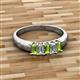 5 - Melina 1.65 ctw Emerald Shape Peridot and Lab Grown Diamonds (5x3 mm) Five Stone Wedding Band 