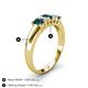 4 - Melina 1.71 ctw Emerald Shape London Blue Topaz and Lab Grown Diamonds (5x3 mm) Five Stone Wedding Band 