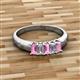 5 - Melina 1.50 ctw Emerald Shape Pink Sapphire and Lab Grown Diamonds (5x3 mm) Five Stone Wedding Band 