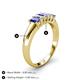 4 - Melina 1.41 ctw Emerald Shape Tanzanite and Lab Grown Diamonds (5x3 mm) Five Stone Wedding Band 