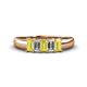 1 - Melina 1.50 ctw Emerald Shape Yellow Sapphire and Lab Grown Diamonds (5x3 mm) Five Stone Wedding Band 