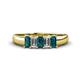 1 - Melina 1.81 ctw Emerald Shape London Blue Topaz and Natural Diamonds (5x3 mm) Five Stone Wedding Band 