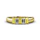 1 - Melina 1.60 ctw Emerald Shape Yellow Sapphire and Natural Diamonds (5x3 mm) Five Stone Wedding Band 