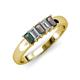 3 - Melina 1.81 ctw Emerald Shape Created Alexandrite and Natural Diamonds (5x3 mm) Five Stone Wedding Band 