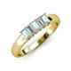 3 - Melina 1.45 ctw Emerald Shape Aquamarine and Natural Diamonds (5x3 mm) Five Stone Wedding Band 