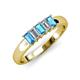 3 - Melina 1.81 ctw Emerald Shape Blue Topaz and Natural Diamonds (5x3 mm) Five Stone Wedding Band 