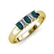 3 - Melina 1.81 ctw Emerald Shape London Blue Topaz and Natural Diamonds (5x3 mm) Five Stone Wedding Band 