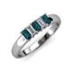 3 - Melina 1.81 ctw Emerald Shape London Blue Topaz and Natural Diamonds (5x3 mm) Five Stone Wedding Band 