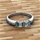 5 - Melina 1.81 ctw Emerald Shape Created Alexandrite and Natural Diamonds (5x3 mm) Five Stone Wedding Band 