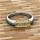 5 - Melina 1.54 ctw Emerald Shape Citrine and Natural Diamonds (5x3 mm) Five Stone Wedding Band 
