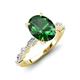 3 - Laila 2.38 ctw Emerald Oval Shape (9x7 mm) Hidden Halo Engagement Ring 