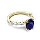4 - Laila 2.98 ctw Blue Sapphire Oval Shape (9x7 mm) Hidden Halo Engagement Ring 