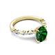4 - Laila 2.38 ctw Emerald Oval Shape (9x7 mm) Hidden Halo Engagement Ring 