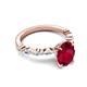 4 - Laila 2.98 ctw Ruby Oval Shape (9x7 mm) Hidden Halo Engagement Ring 