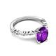 4 - Laila 2.48 ctw Amethyst Oval Shape (9x7 mm) Hidden Halo Engagement Ring 