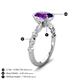 5 - Laila 2.48 ctw Amethyst Oval Shape (9x7 mm) Hidden Halo Engagement Ring 