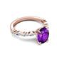 4 - Laila 2.48 ctw Amethyst Oval Shape (9x7 mm) Hidden Halo Engagement Ring 