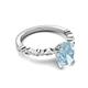 4 - Laila 2.23 ctw Aquamarine Oval Shape (9x7 mm) Hidden Halo Engagement Ring 