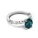 4 - Laila 2.73 ctw London Blue Topaz Oval Shape (9x7 mm) Hidden Halo Engagement Ring 