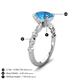 5 - Laila 2.98 ctw Blue Topaz Oval Shape (9x7 mm) Hidden Halo Engagement Ring 