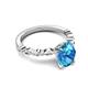 4 - Laila 2.98 ctw Blue Topaz Oval Shape (9x7 mm) Hidden Halo Engagement Ring 