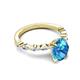 4 - Laila 2.98 ctw Blue Topaz Oval Shape (9x7 mm) Hidden Halo Engagement Ring 