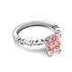 4 - Laila 2.13 ctw Morganite Oval Shape (9x7 mm) Hidden Halo Engagement Ring 