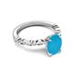 4 - Laila 1.98 ctw Turquoise Oval Shape (9x7 mm) Hidden Halo Engagement Ring 