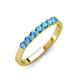 4 - Fiala 2.70 mm Blue Topaz 7 Stone Wedding Band 
