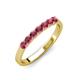 4 - Fiala 2.70 mm Rhodolite Garnet 7 Stone Wedding Band 