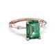 5 - Nuria 3.07 ctw Emerald Shape Created Alexandrite (9X7 mm) accented Natural Diamonds Engagement Ring 