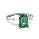 5 - Nuria 3.07 ctw Emerald Shape Created Alexandrite (9X7 mm) accented Natural Diamonds Engagement Ring 