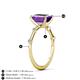 4 - Nuria 2.11 ctw Emerald Shape Amethyst (9X7 mm) accented Natural Diamonds Engagement Ring 