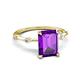 5 - Nuria 2.11 ctw Emerald Shape Amethyst (9X7 mm) accented Natural Diamonds Engagement Ring 