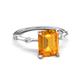 5 - Nuria 2.11 ctw Emerald Shape Citrine (9X7 mm) accented Natural Diamonds Engagement Ring 