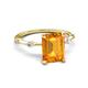 5 - Nuria 2.11 ctw Emerald Shape Citrine (9X7 mm) accented Natural Diamonds Engagement Ring 