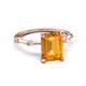 5 - Nuria 2.11 ctw Emerald Shape Citrine (9X7 mm) accented Natural Diamonds Engagement Ring 