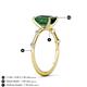 4 - Nuria 2.01 ctw Emerald Shaped Created Emerald (9X7 mm) accented Natural Diamonds Engagement Ring 