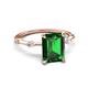 5 - Nuria 2.01 ctw Emerald Shaped Created Emerald (9X7 mm) accented Natural Diamonds Engagement Ring 