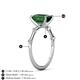 4 - Nuria 2.01 ctw Emerald Shaped Created Emerald (9X7 mm) accented Natural Diamonds Engagement Ring 